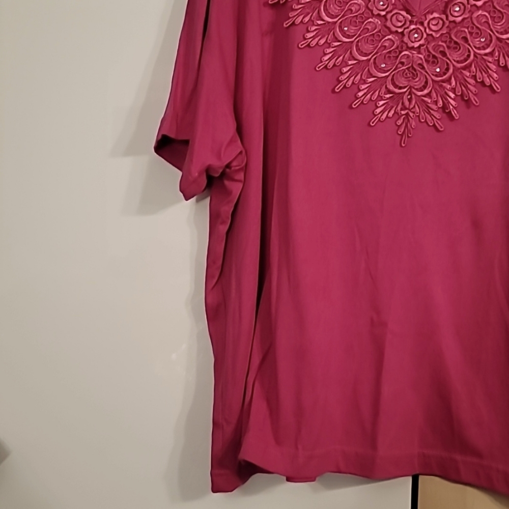 Women's hummingbird Pink T-shirt, 1X Preloved - Picture 3 of 8